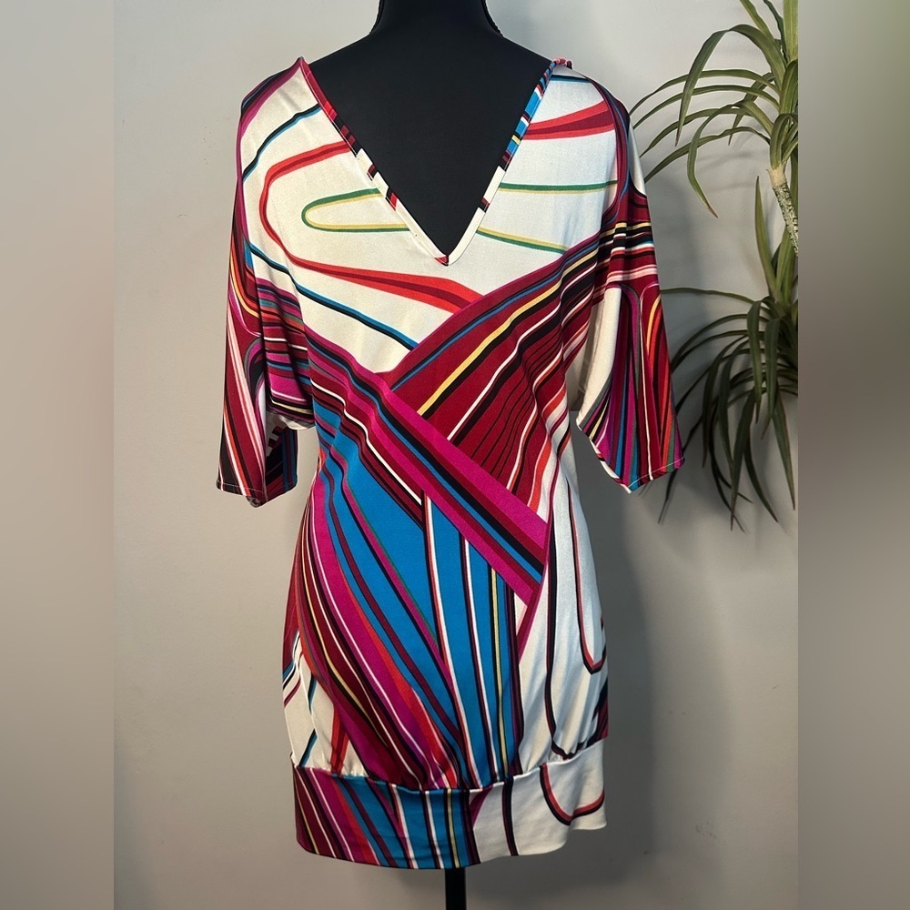 Vintage Y2K GUESS JEANS colorful geo print mini dress xs - Picture 6 of 9
